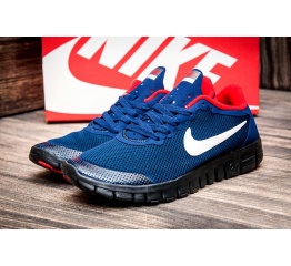 Мужские кроссовки Nike Free Run 3.0 синие с красным