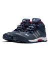 Мужские высокие кроссовки на меху Adidas Climaproof High синие с красным
