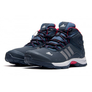 Чоловічі високі кросівки зимові Adidas Climaproof High сині з червоним