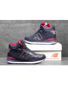 Мужские высокие кроссовки на меху New Balance 696 Mid-Cut темно-синие с красным