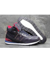 Купить Мужские высокие кроссовки на меху New Balance 696 Mid-Cut темно-синие с красным