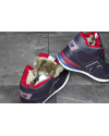 Купить Мужские высокие кроссовки на меху New Balance 696 Mid-Cut темно-синие с красным
