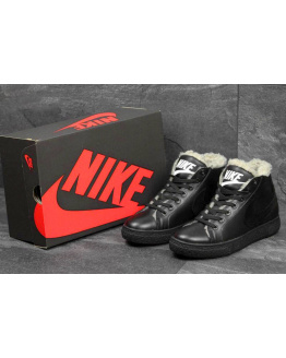 Мужские высокие кроссовки на меху Nike Blazer Mid черные