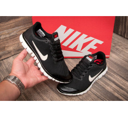 Женские кроссовки Nike Free Run 3.0 черные с белым