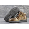 Купить Женские высокие зимние кроссовки на меху Nike Air Force 1 High Premium iD Liquid Gold Metallic золотые