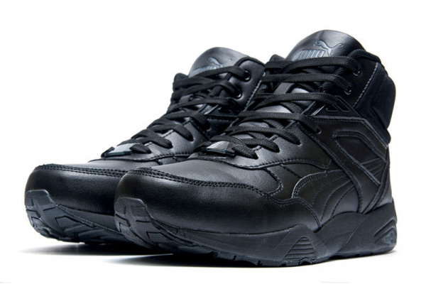 Мужские высокие кроссовки на меху Puma Trinomic R698 Winter High-Tops черные