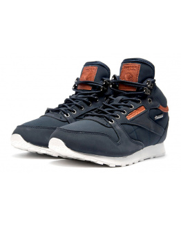 Чоловічі високі кросівки зимові Reebok Classic Leather Mid темно-сині