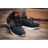 Мужские высокие кроссовки на меху Reebok Classic Leather Mid темно-синие