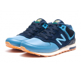 Мужские кроссовки New Balance 574 темно-синие с голубым
