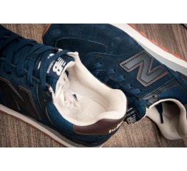 Мужские кроссовки New Balance 574 темно-синие с коричневым