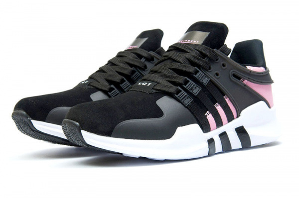 Женские кроссовки Adidas EQT Support Adv 91/17 черные с розовым