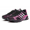 Женские кроссовки Adidas Marathon Flyknit черные с розовым