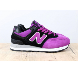 Женские кроссовки New Balance 574 фиолетовые с черным