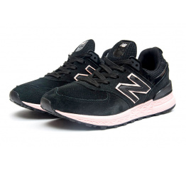 Женские кроссовки New Balance 574 Sport черные с розовым