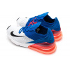 Купить Мужские кроссовки Nike Air Max 270 Flyknit белые с синим и оранжевым