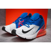 Купить Мужские кроссовки Nike Air Max 270 Flyknit белые с синим и оранжевым