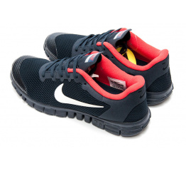 Мужские кроссовки Nike Free 3.0 V2 темно-синие с красным