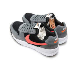 Мужские кроссовки Nike серые с черным и оранжевым