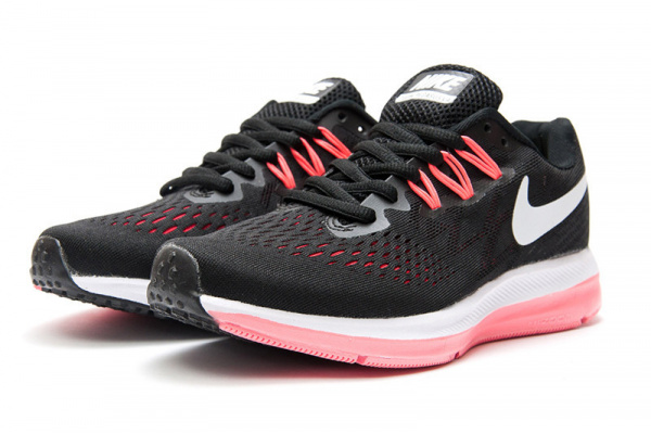 Женские кроссовки Nike Zoom Pegasus черные с коралловым