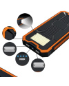 Купить Повербанк на солнечной батарее 20000 mAh с фонариком черный