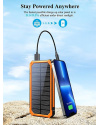Купить Повербанк на солнечной батарее 20000 mAh с фонариком черный