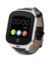 Смарт часы с GPS трекером и камерой Smart Watch A19 black leather
