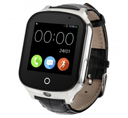 Купить Смарт часы с GPS трекером и камерой Smart Watch A19 black leather