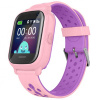 Детские cмарт часы с GPS трекером Wonlex KT04 Kid sport smart watch Pink
