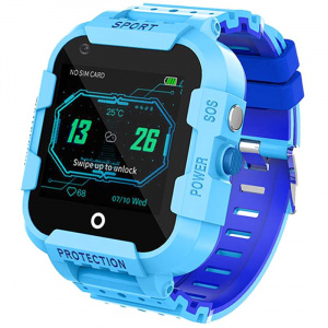 Детские смарт часы с GPS трекером и видеозвонком DF39 4G синий