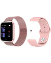 Смарт часы T80 Pink (2 ремешка)