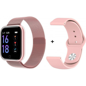 Смарт годинник T80 Pink (2 ремешка)
