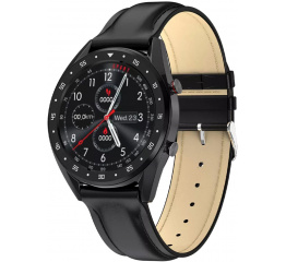 Купить Смарт часы с ЭКГ Microwear L7 Leather Black в Украине