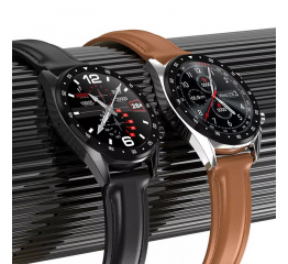 Купить Смарт часы с ЭКГ Microwear L7 Leather Silver в Украине