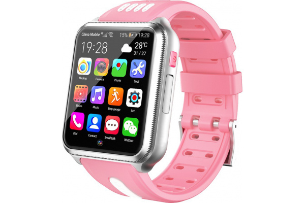 Детские смарт часы с GPS трекером H1 4G (4 ядра) pink