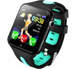 Детские смарт часы с GPS трекером V5K black-green