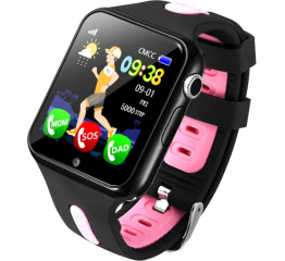 Детские смарт часы с GPS трекером V5K black-pink
