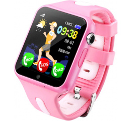 Детские смарт часы с GPS трекером V5K pink