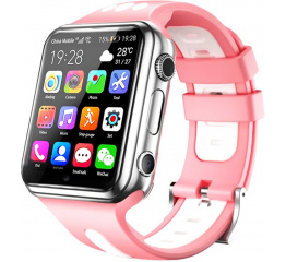 Купить Детские смарт часы с GPS трекером W5 4G (2 ядра) pink