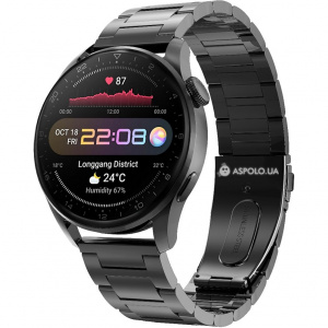 Смарт часы DT3 с ЭКГ Metal black