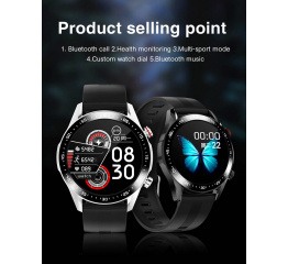Купить Смарт часы E12 Leather black в Украине