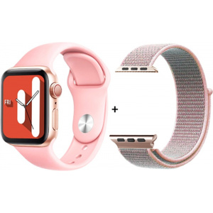 Смарт часы N0.17 Pro Aluminium 46mm pink (2 ремешка)