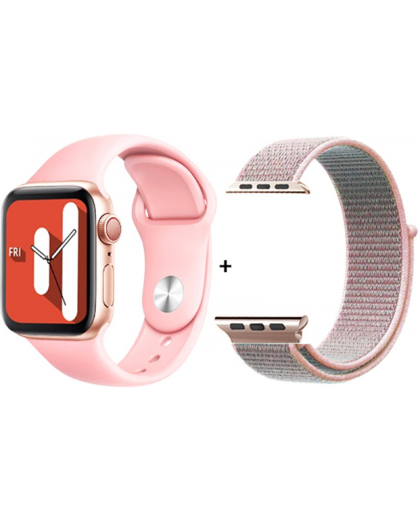Смарт годинник N0.17 Pro Aluminium 46mm pink (2 ремешка)
