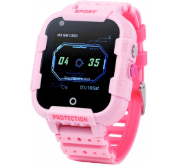 Купить Детские смарт часы с GPS трекером и видеозвонком DF39 4G розовый