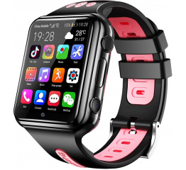 Купить Детские смарт часы с GPS трекером W5 4G (2 ядра) black-pink