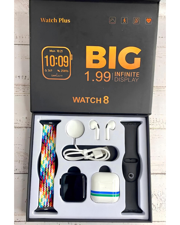 Смарт часы + наушники 3 в 1 Watch 8 Black