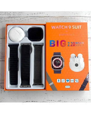 Смарт годинник + навушники 3 в 1 Watch 9 Black