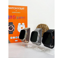 Купить Смарт часы + наушники 3 в 1 Watch 9 Black в Украине