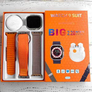 Смарт годинник + навушники 3 в 1 Watch 9 Orange