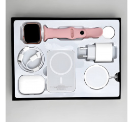 Купить Смарт часы Watch 9 + наушники + повербанк 6 в 1 Pink в Украине