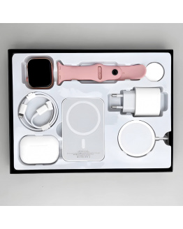 Купить Смарт часы Watch 9 + наушники + повербанк 6 в 1 Pink в Украине